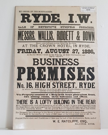 Original Sale Poster Ryde isle Of Wight