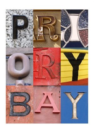PRIORY BAY, ISLE OF WIGHT, ACSII, VINTAGE LETTERS, LIMITED EDITION PRINT, FINE ART PRINT