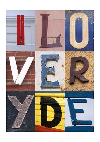 I LOVE RYDE, ISLE OF WIGHT, ACSII, VINTAGE LETTERS, LIMITED EDITION PRINT, FINE ART PRINT