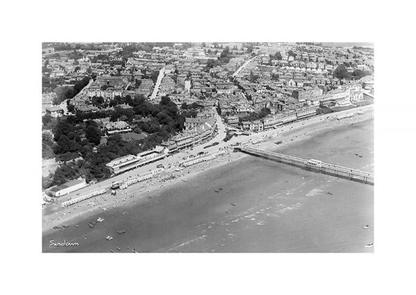 Vintage photograph Sandown Aerial Isle Of Wight