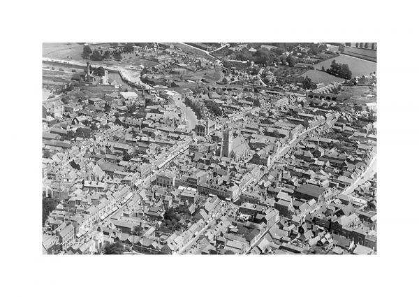 Vintage photograph Newport Aerial Isle Of Wight