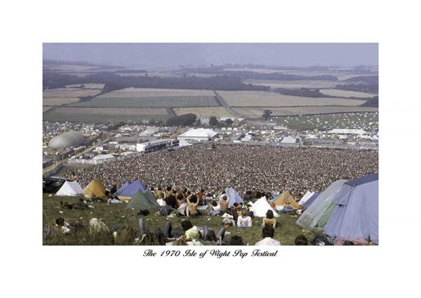 Vintage photograph Isle of wight pop festival 1970