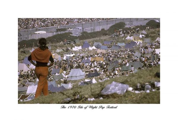 Vintage photograph Isle of wight pop festival 1970