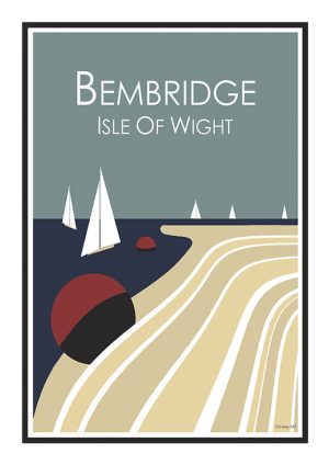 Stripy art Travel poster Bembridge Isle Of Wight Suzanne Whitmarsh