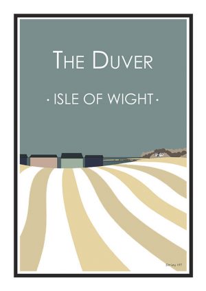 The Duver St Helens beach huts Stripy art Travel poster Isle Of Wight Suzanne Whitmarsh