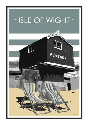 Ventnor Stripy art Travel poster Isle Of Wight Suzanne Whitmarsh